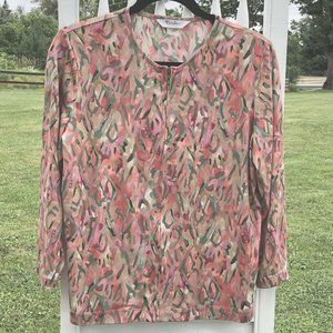 TanJay Petite Multicolour ZipUp Top Ladies Sm P